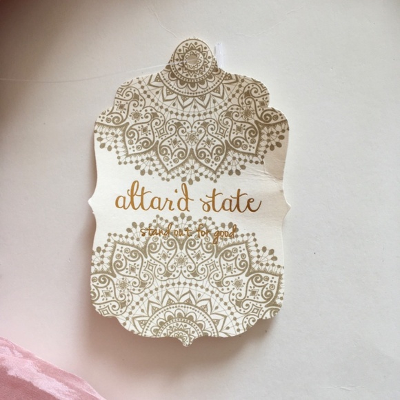 NWT Altar'd State Sz S Rose Pink Puff Sleeve Smock Back Crop Babydoll Top Boho - Picture 8 of 14